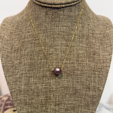 AAAAA DARK LAVENDER  EDISON PEARL NECKLACE 16" GF (N56)