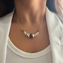 CHOCOLATE TAHITIAN & 10 PUKA SHELL NECKLACE 18" GF (N12)