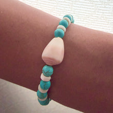 CONE SHELL & TURQUOISE BRACELET M/L (B12)