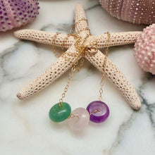 TRICOLOR GEMSTONE NECKLACE 16" GF (N5)