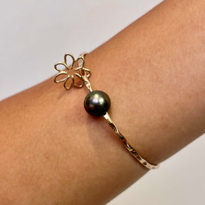 TIARE CHARM TAHITIAN PEARL BANGLE 8” GF (B54)