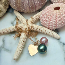 MINI TAHITIAN & EDISON CLUSTER NECKLACE 17" GF (N3)