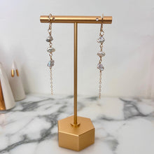 TRIPLE WHITE KESHI EDISON PEARL DANGLE EARRINGS GF (E4)