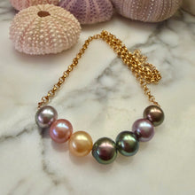 PREMIUM ANUENUE 7 PEARL ROLO NECKLACE 16"-19" GF (N32)