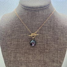 BOMBUCHA DARK PEACOCK TAHITIAN PEARL TOGGLE NECKLACE 18" GF (N47)