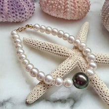 TAHITIAN AND WHITE EDISON MOMI BRACELET 7" (B16)