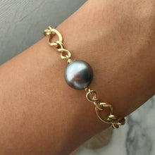 CURATED VINTAGE INFINITY AAA TAHITIAN PEARL BRACELET 7.5" ADJ GF (B17)