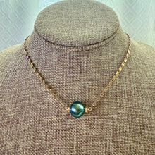 BOMBUCHA BLUE GREEN TAHITIAN DISCO NECKLACE 17.5" GF (N33)