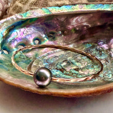 PURPLE TEAL TAHITIAN PEARL BANGLE 7.5" GF (B24)