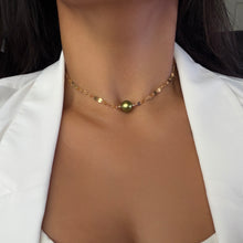 AAA PISTACHIO TAHITIAN PEARL DISCO NECKLACE 17" GF (N34)