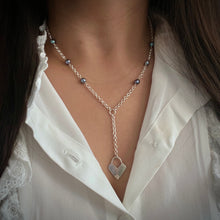 HEART LOCK KESHI Y ROLO NECKLACE 18" SS (N31)