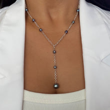 KESHI AND TAHITIAN STATION Y NECKLACE 18" SS (N28)