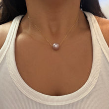 AAAAA BOMBUCHA 13.4MM PINK EDISON PEARL NECKLACE 16" GF (N57)