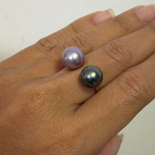 TAHITIAN & DARK LAVENDER OPEN CUFF RING 6/7 GF (R19)