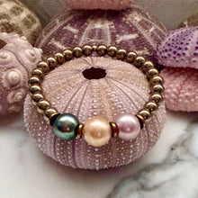 TRICOLOR PEARL PYRITE BRACELET M/L (B7)