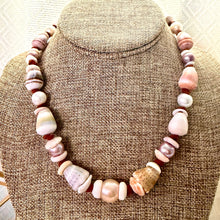 MERMAID PEARL & SHELL OCEAN NECKLACE LEATHER 18.5" (N24)