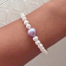 PINK AND WHITE EDISON MOMI BRACELET 7.25" (B15)