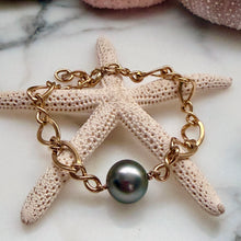 CURATED VINTAGE INFINITY AAA TAHITIAN PEARL BRACELET 7.5" ADJ GF (B17)