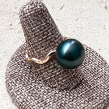 BOMBUCHA HI TIDE SOLITAIRE TAHITIAN PEARL RING 7.5 GF (R18)