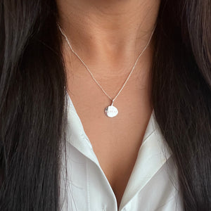 ALOHA HEART EMBOSSED COIN PENDANT NECKLACE 18" SS (N18)