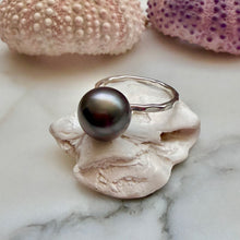TAHITIAN PEARL SOLITAIRE RING SZ 7 SS (R6)