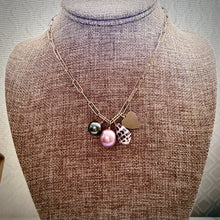 TAHITIAN, EDISON & HEBREW SHELL CLUSTER NECKLACE 18" GF (N2)