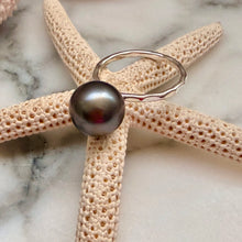 TAHITIAN PEARL SOLITAIRE RING SZ 7 SS (R6)