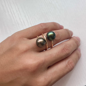 HULA RING CHOCOLATE AUBERGINE & BLUE HUE 7 GF (R4)