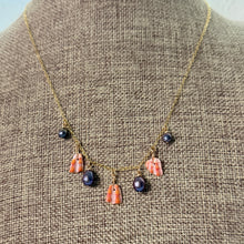 SUNRISE SHELL CHIPS & PURPLE KESHI PEARL NECKLACE 18" GF (N18)