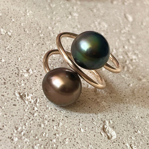 HULA RING CHOCOLATE AUBERGINE & BLUE HUE 7 GF (R4)