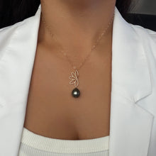 BEACH NAUPAKA TAHITIAN PEARL NECKLACE 17" GF (N35)