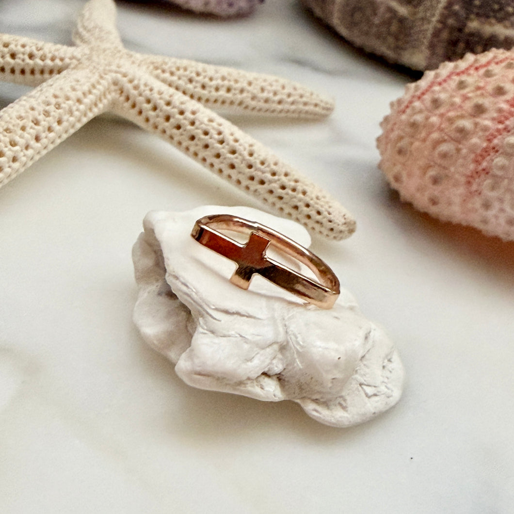 SIDE CROSS MIDI RING SZ 3 GF (R7)