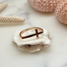 SIDE CROSS SIGNET RING SZ 5/6 GF (R8)