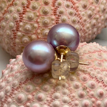LAVENDER EDISON PEARL STUDS 10.1MM GF (E18)