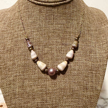 LAVENDER EDISON & CONE KESHI NECKLACE 16" GF (N8)