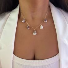 5X CONE SHELL STATION NECKLACE 17" PUR GF (N15)