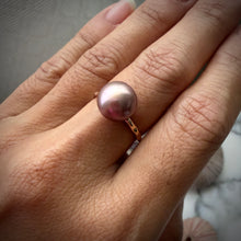 PINK LAVENDER EDISON PEARL SOLITAIRE RING SZ 6.75 GF (R4)