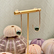 TAHITIAN PEARL SWOOP EARRINGS GF (E3)