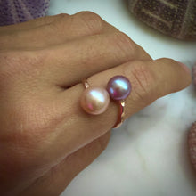 LAVENDER PEACH EDISON PEARL BUBBLE RING 7/8 RGF (R12)