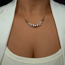 PINK EDISON & 10 PUKA SHELL NECKLACE 17.5" GF (N13)