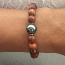 TAHITIAN PEARL SANDALWOOD BRACELET MED (B11)