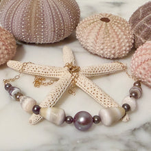 LAVENDER EDISON & CONE KESHI NECKLACE 16" GF (N8)