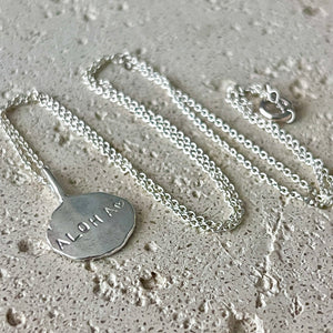 ALOHA HEART EMBOSSED COIN PENDANT NECKLACE 18" SS (N18)