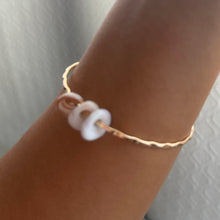 TRIPLE PUKA SHELL BANGLE 8" GF (B23)