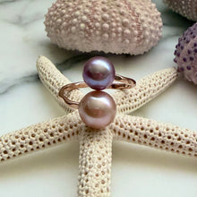 LAVENDER PEACH EDISON PEARL BUBBLE RING 7/8 RGF (R12)