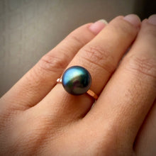 TAHITIAN PEARL SOLITAIRE RING SZ 5.75 GF (R3)