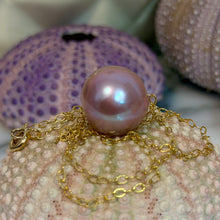 AAAAA BOMBUCHA 13.4MM PINK EDISON PEARL NECKLACE 16" GF (N57)