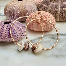 B. DOUBLE PUKA SHELL HOOP EARRINGS GF(E14)
