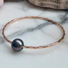 PURPLE TEAL TAHITIAN PEARL BANGLE 7.5" GF (B24)