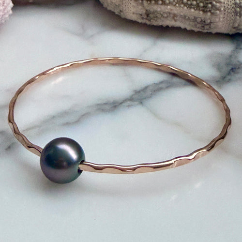 PURPLE TEAL TAHITIAN PEARL BANGLE 7.5
